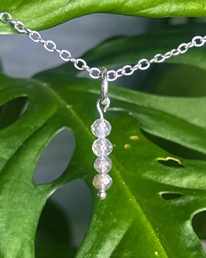 Labradorite Long Necklace Charm