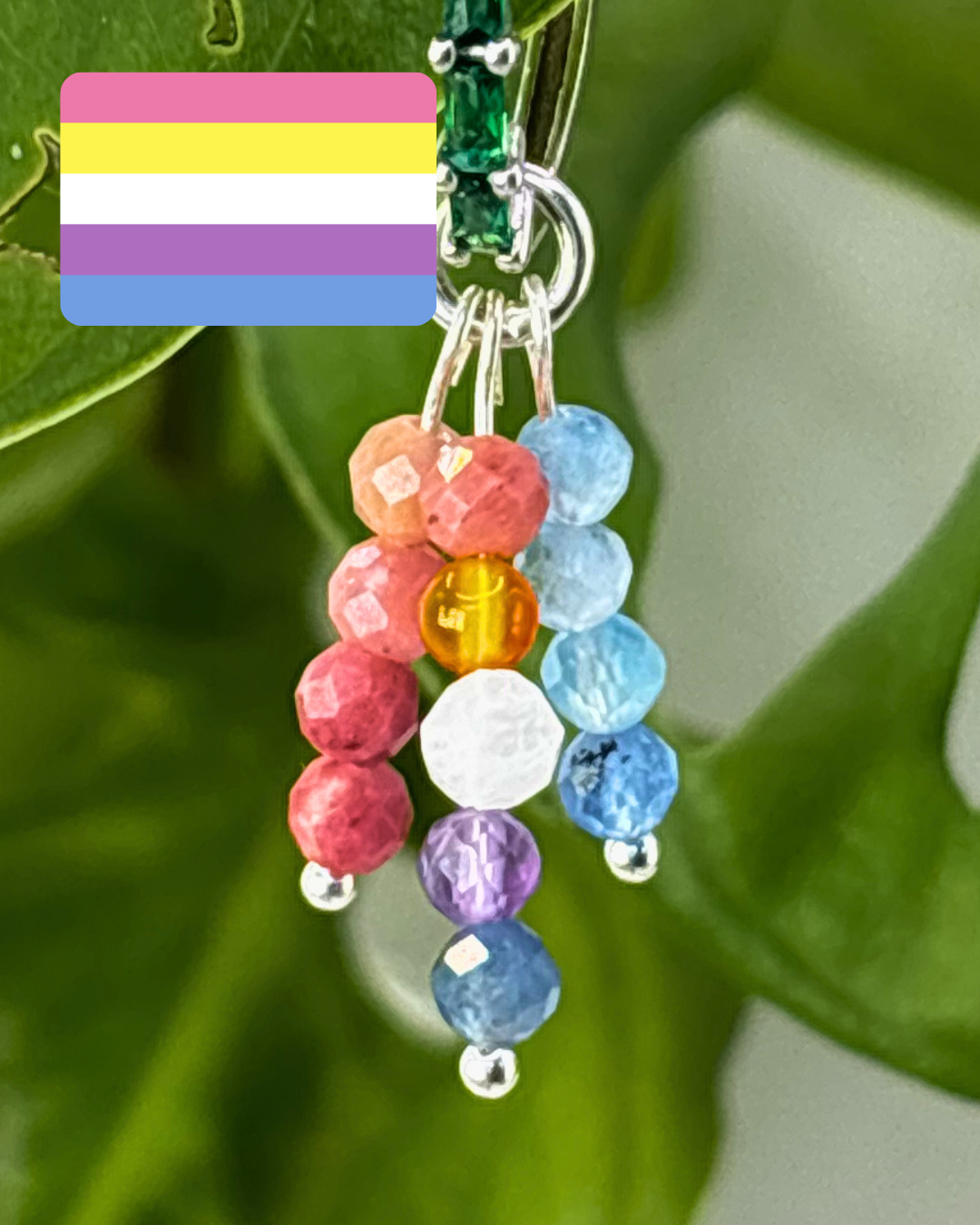 Bigender Pride Triple Sparkle Charm