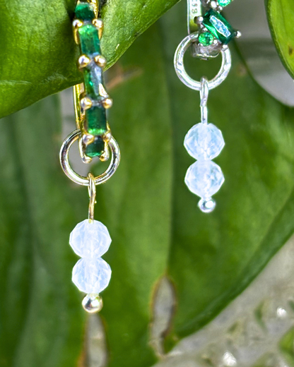 Aquamarine Double Dew Drop Charms PAIR