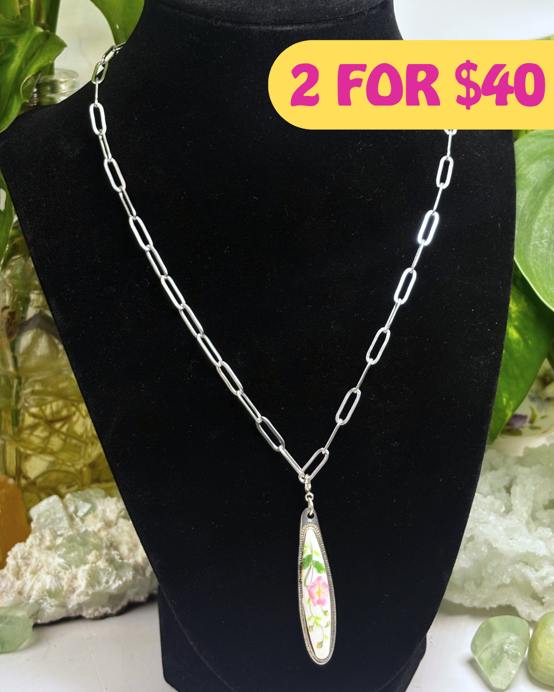 Medium Silver Paperclip Chain Necklace 50CM