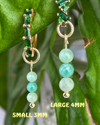 Amazonite Triple Dew Drop Charms PAIR