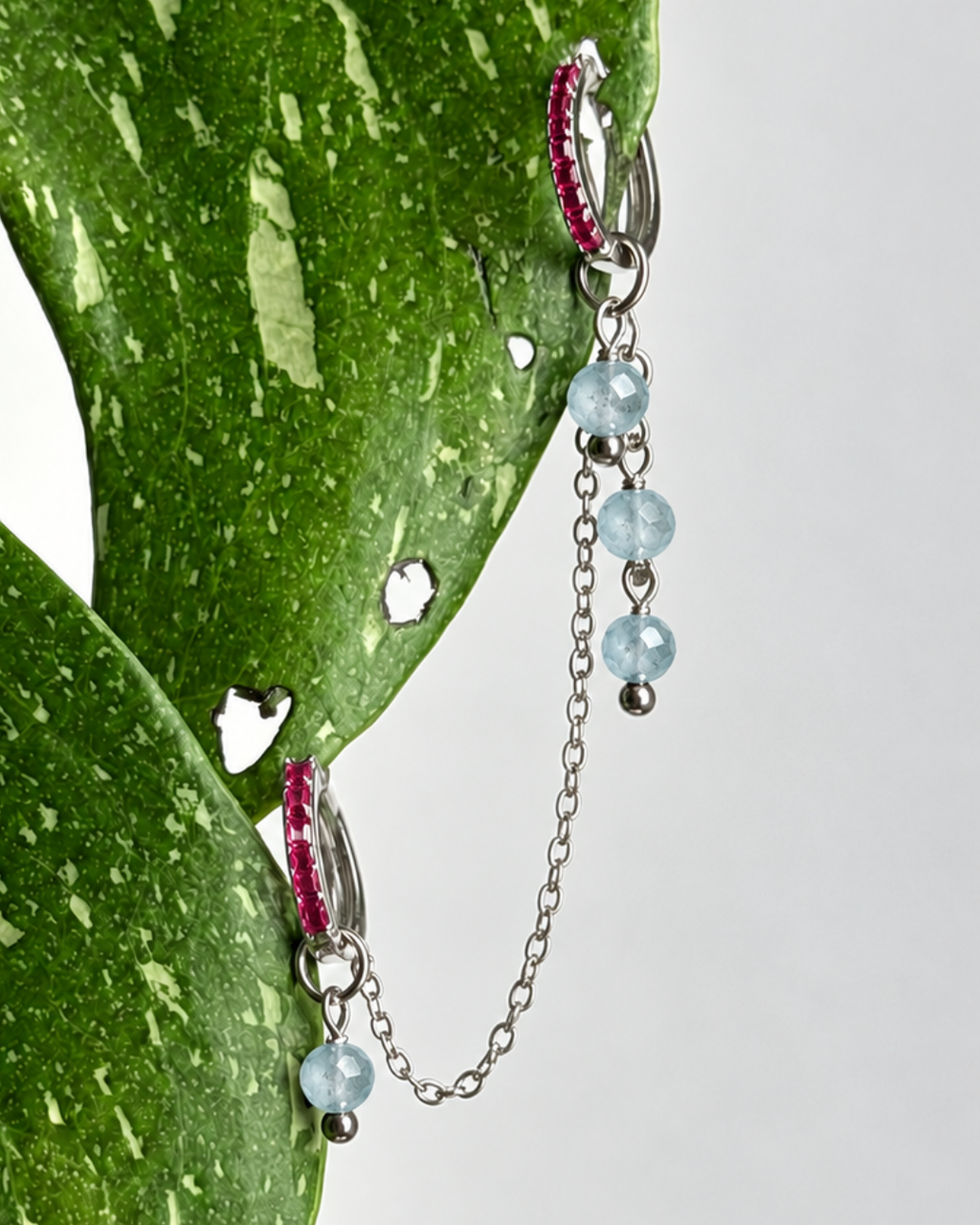 Aquamarine Waterfall Earring Chain