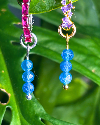 Apatite Triple Dew Drop Charms PAIR