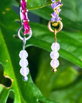 Blue Lace Agate Triple Dew Drop Charms PAIR