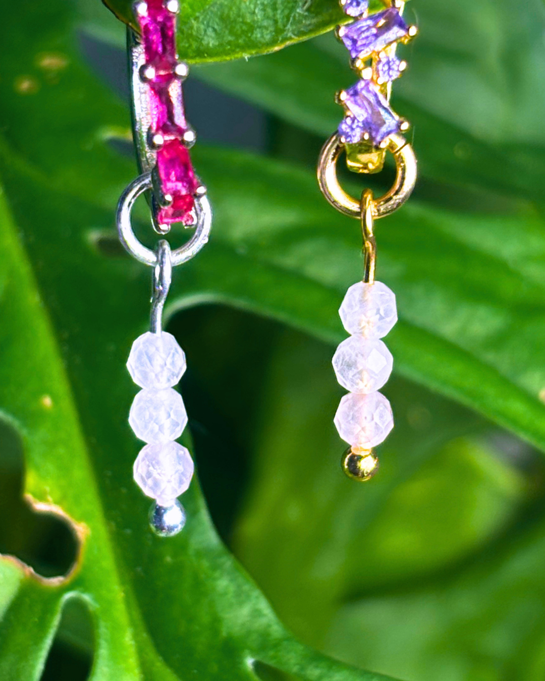 Blue Lace Agate Triple Dew Drop Charms PAIR
