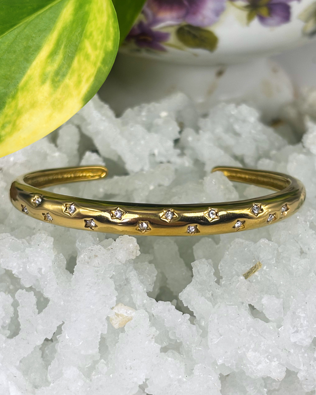 White Star Gold Cuff Bracelet