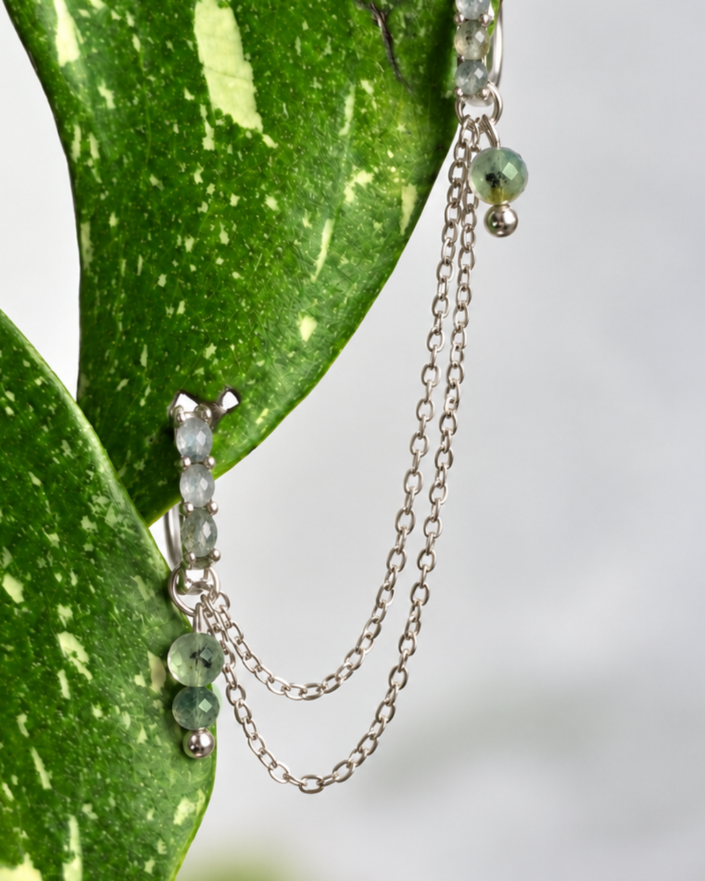 Moss Agate Cordellia Earring Chain