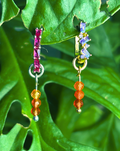 Carnelian Triple Dew Drop Charms PAIR