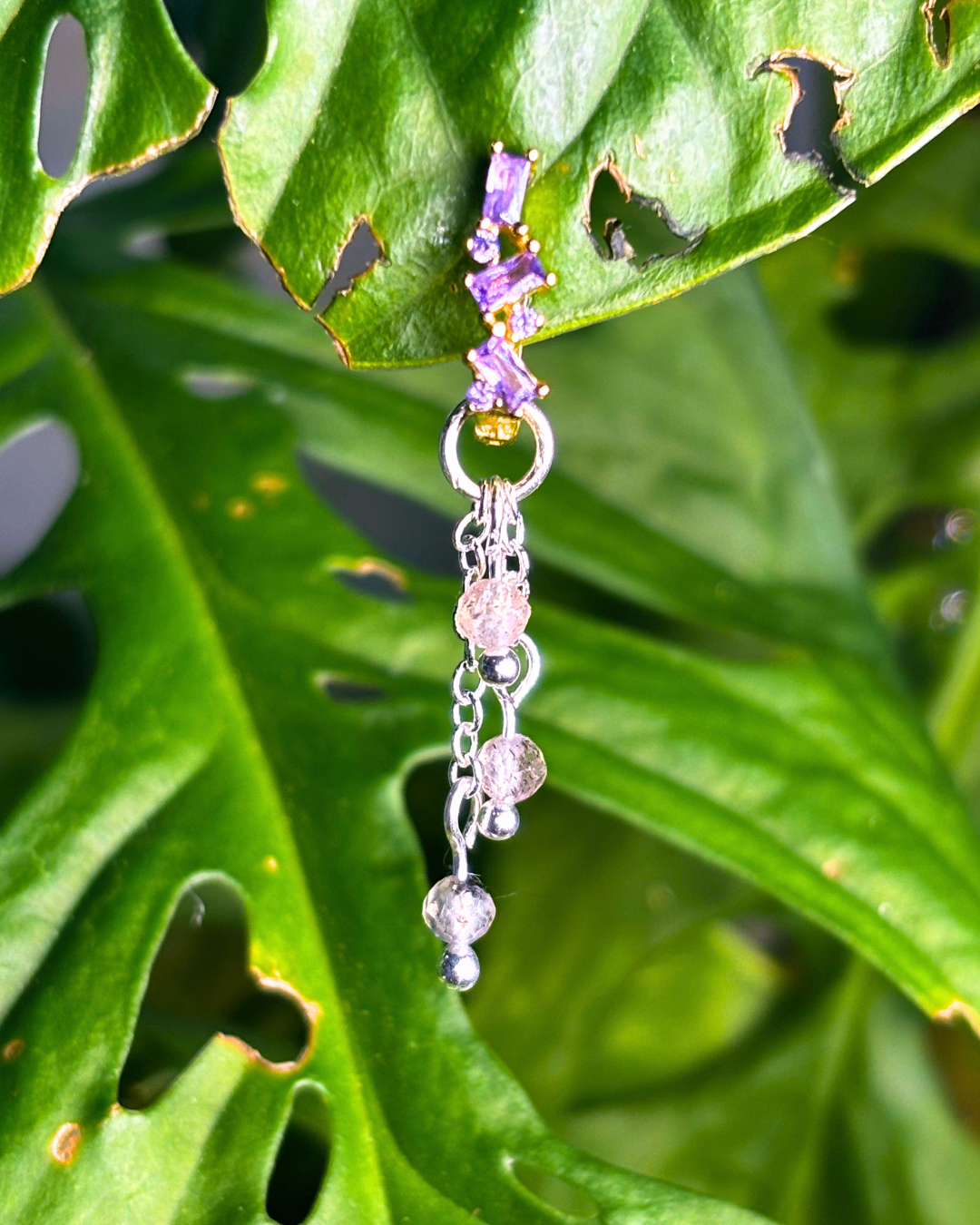 Labradorite Lily of the Valley Crystal Earring Charm