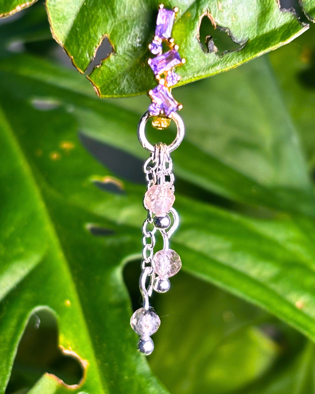 Labradorite Lily of the Valley Crystal Earring Charm