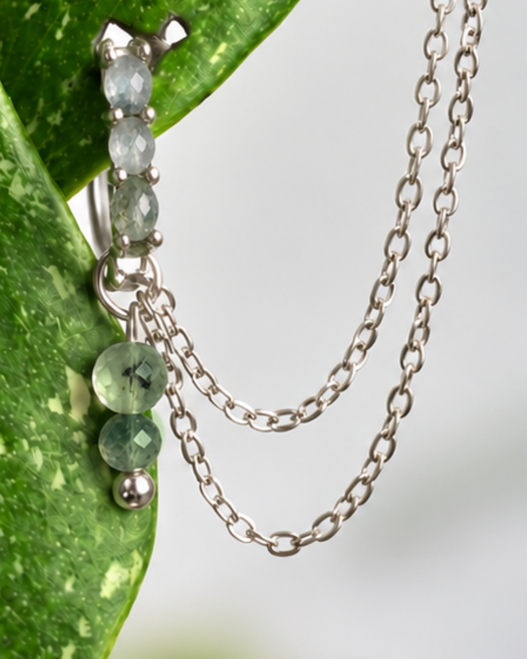 Moss Agate Cordellia Earring Chain