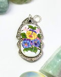Blue & Yellow Flower Silver Spoon Charm
