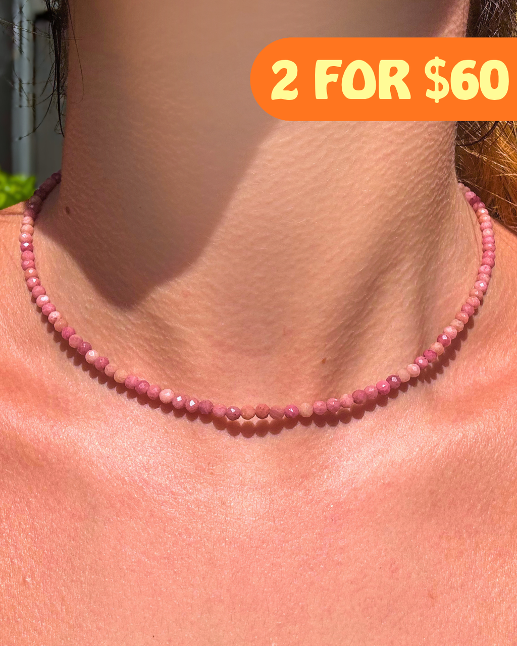 Rhodonite Crystal Necklace