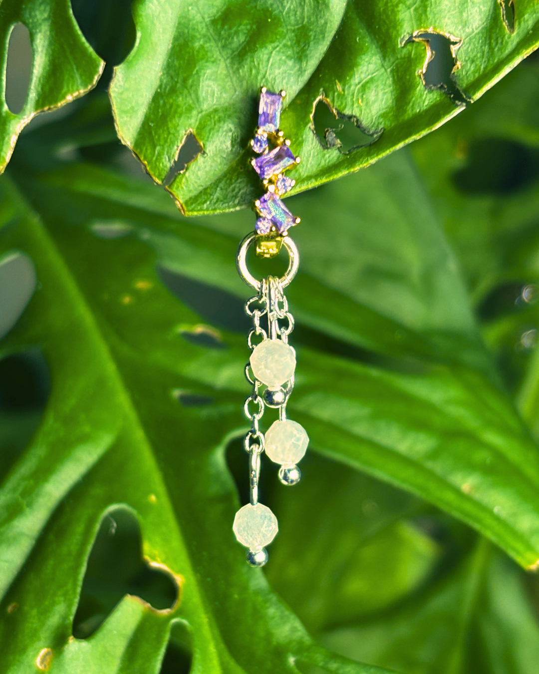 Prehnite Lily of the Valley Crystal Earring Charm