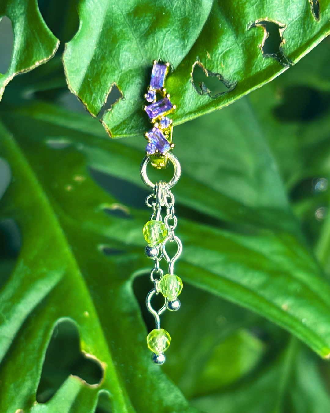 Peridot Lily of the Valley Crystal Earring Charm