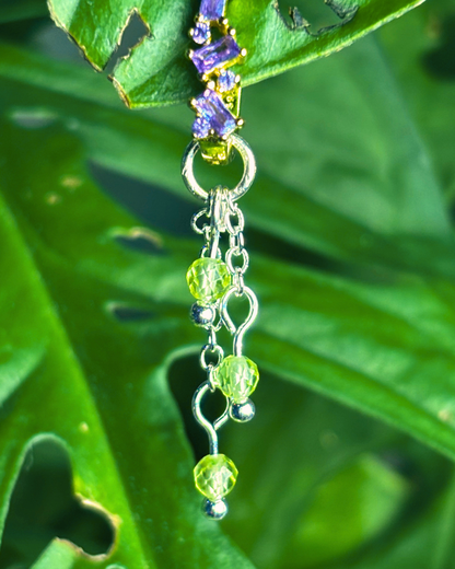 Peridot Lily of the Valley Crystal Earring Charm