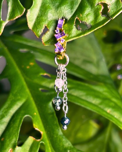 Moss Agate Lily of the Valley Crystal Earring Charm