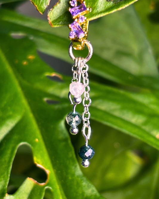 Moss Agate Lily of the Valley Crystal Earring Charm