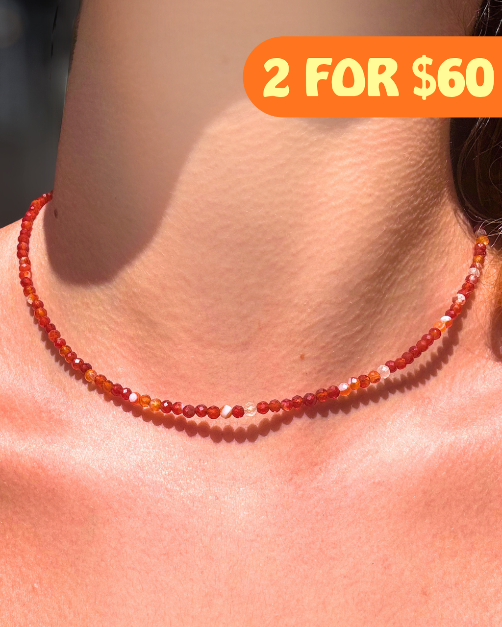 Carnelian Crystal Necklace