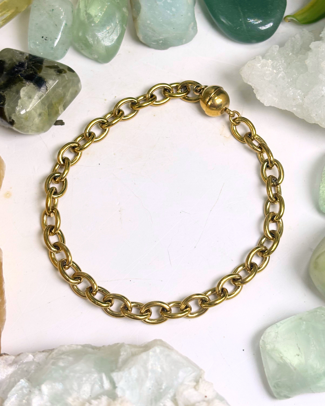 Gold Rolo Bracelet with Magnetic Clasp LARGE