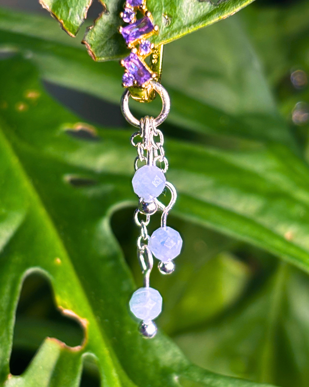 Angelite Lily of the Valley Crystal Earring Charm