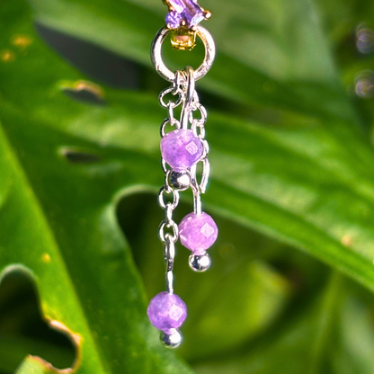 Lepidolite Lily of the Valley Crystal Earring Charm