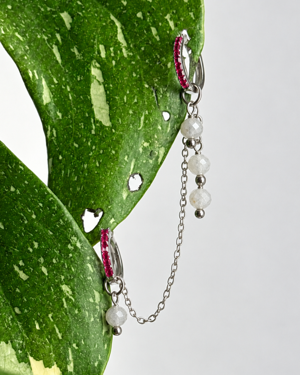 Moonstone Waterfall Earring Chain