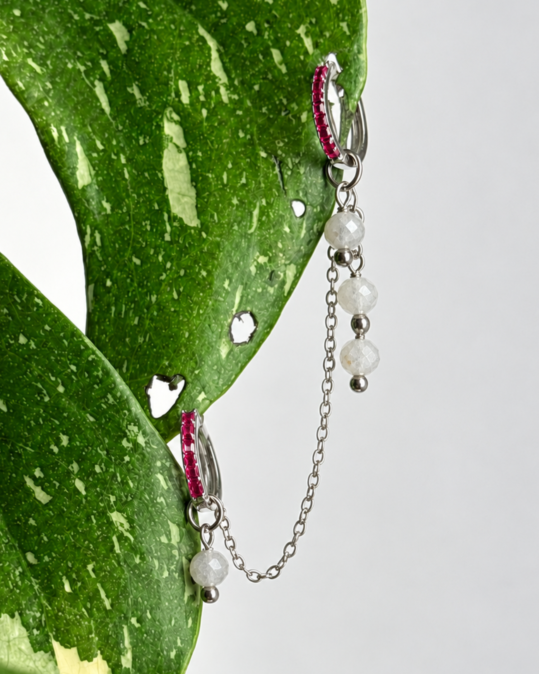 Moonstone Waterfall Earring Chain