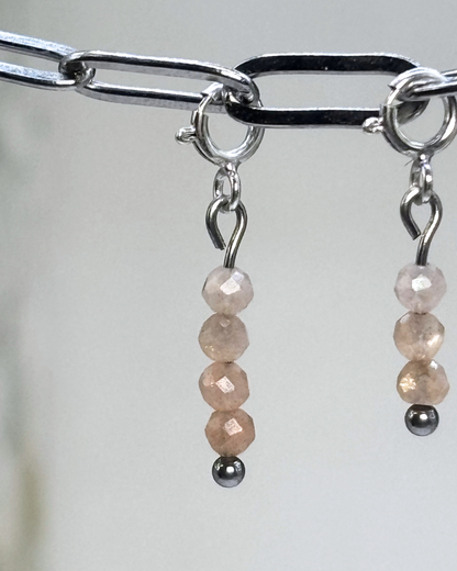 Peach Moonstone Crystal Clips