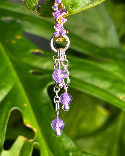 Amethyst Lily of the Valley Crystal Earring Charm