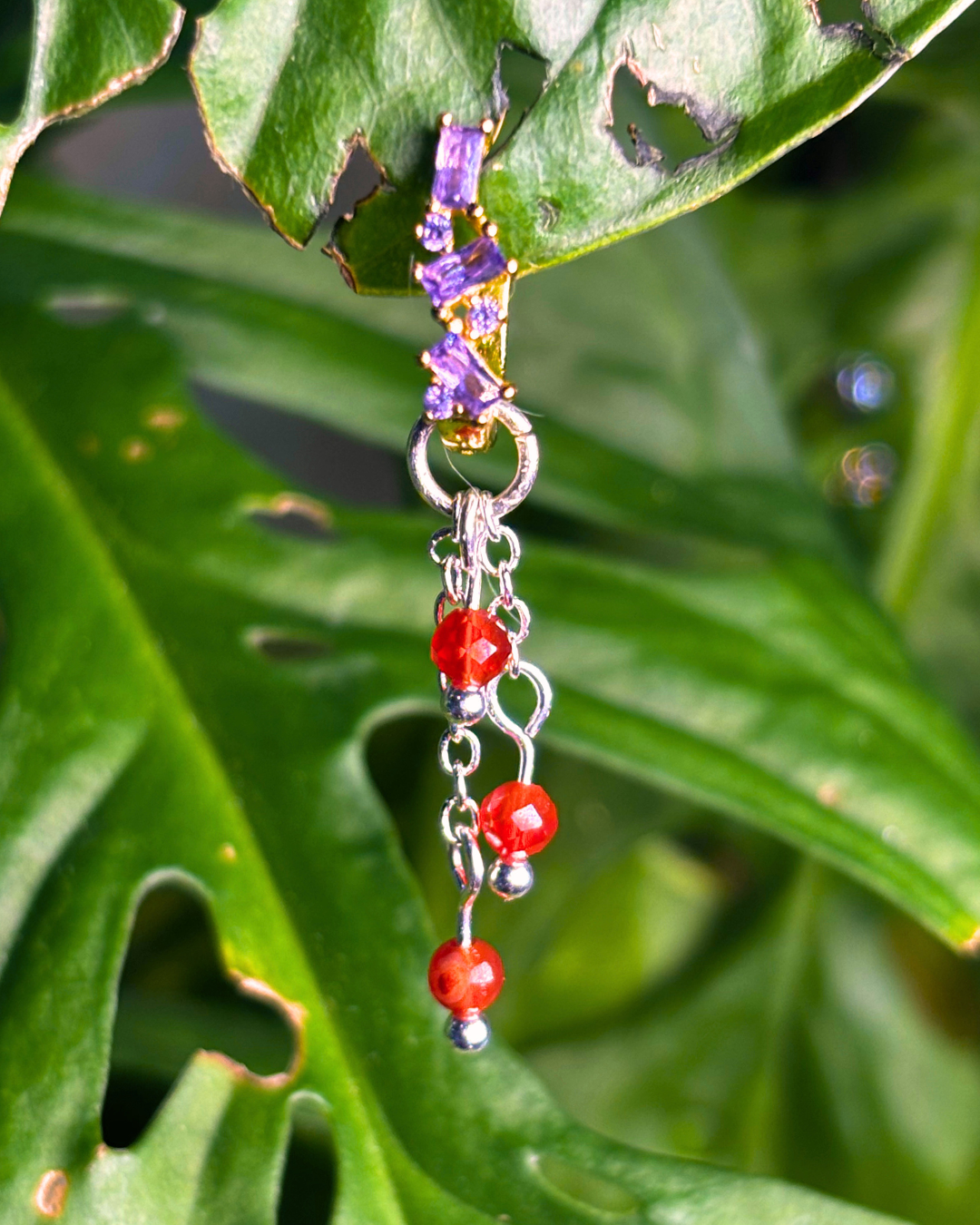 Carnelian Lily of the Valley Crystal Earring Charm