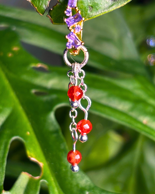 Carnelian Lily of the Valley Crystal Earring Charm