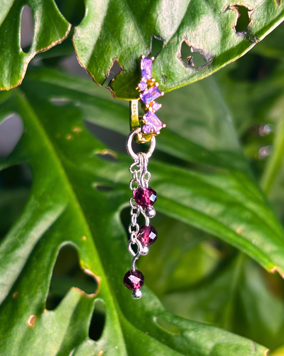 Garnet Lily of the Valley Crystal Earring Charm