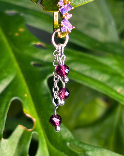 Garnet Lily of the Valley Crystal Earring Charm