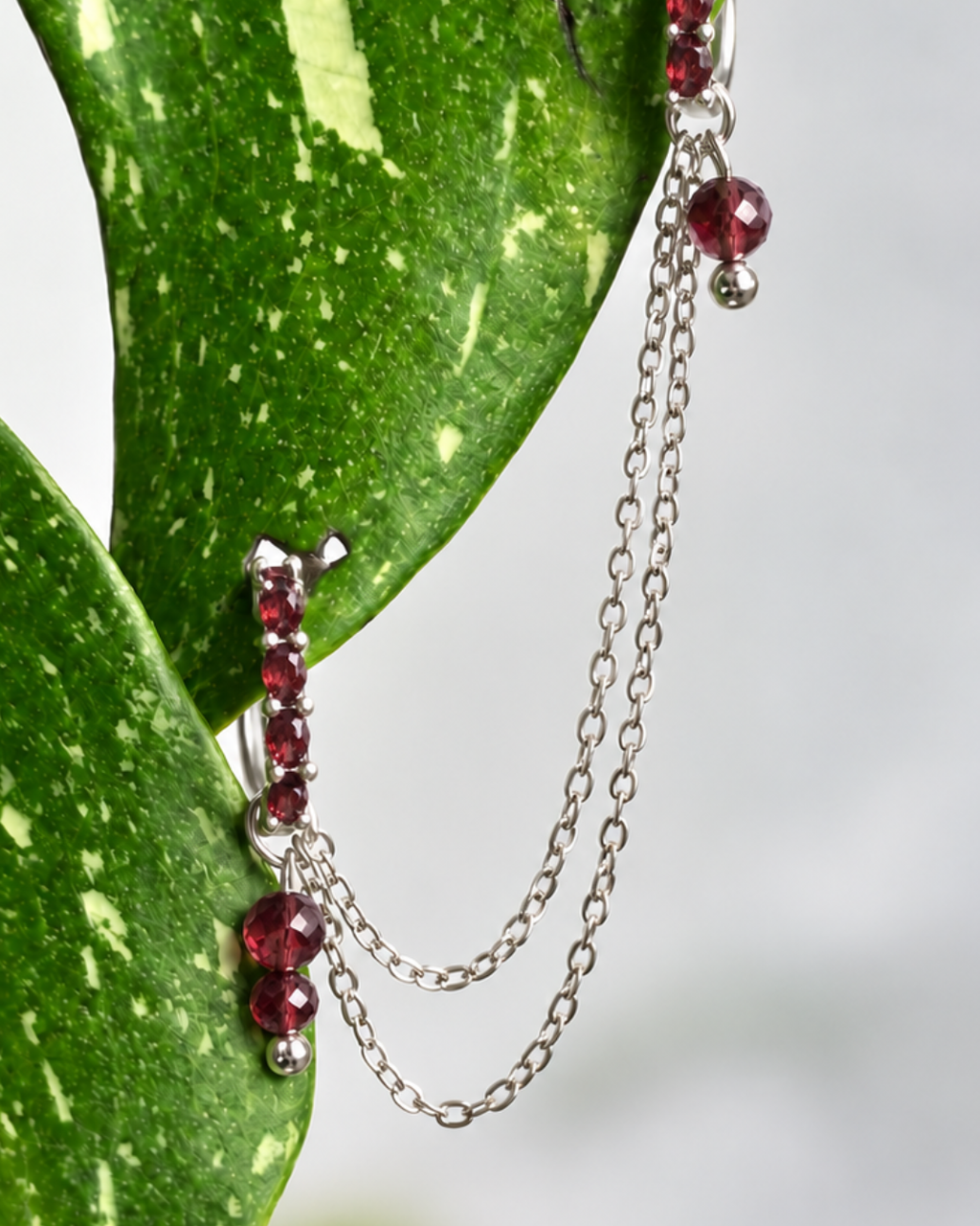 Garnet Cordellia Earring Chain