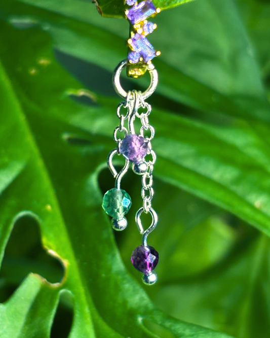 Fluorite Lily of the Valley Crystal Earring Charm