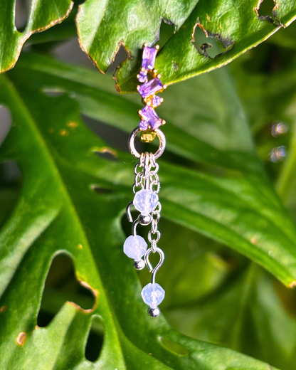 Aquamarine Lily of the Valley Crystal Earring Charm
