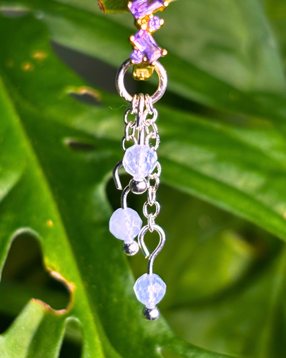Aquamarine Lily of the Valley Crystal Earring Charm