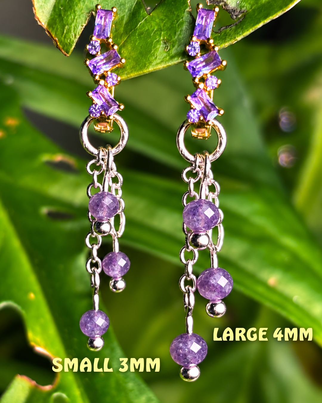 Amethyst Lily of the Valley Crystal Earring Charm