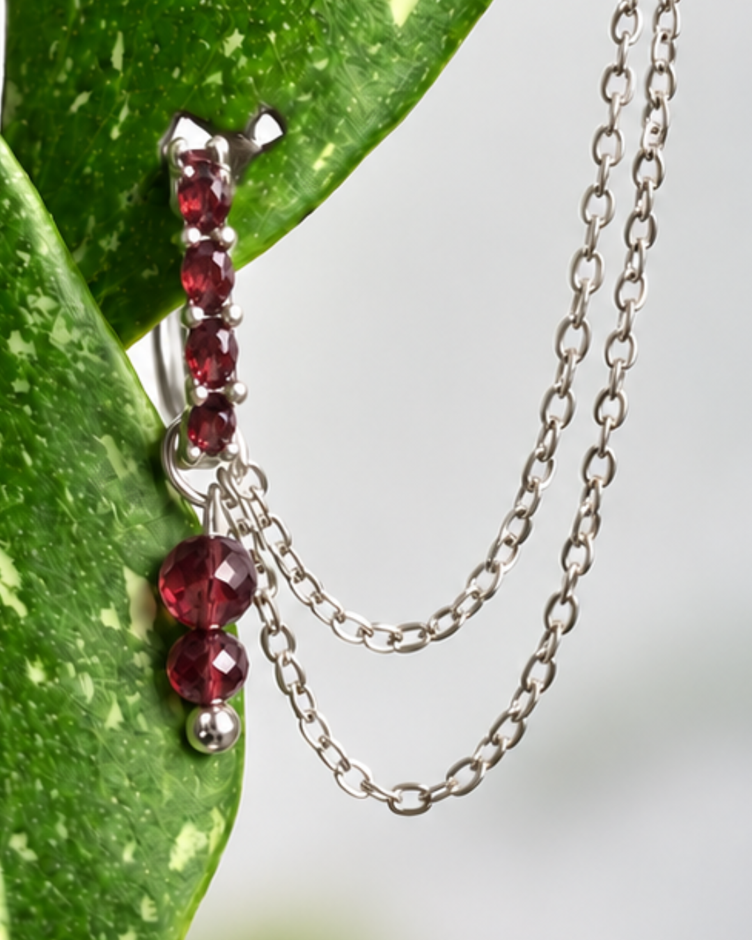 Garnet Cordellia Earring Chain