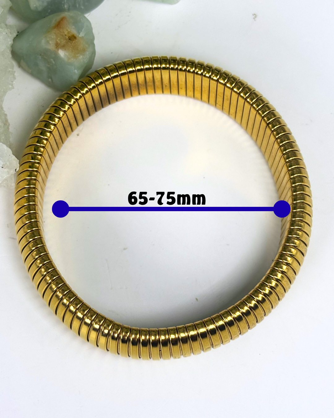 Large Silver Vintage Inspired Snake Bone Stretchy Bracelet 16mm