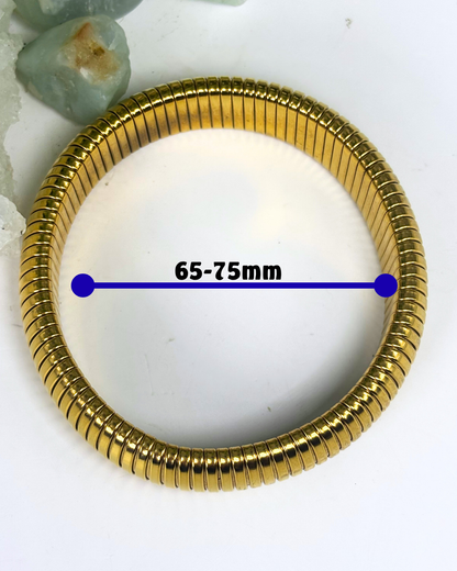 Large Silver Vintage Inspired Snake Bone Stretchy Bracelet 16mm