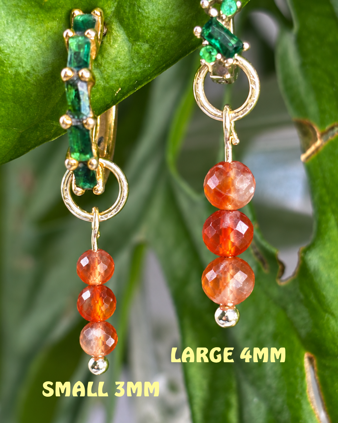 Carnelian Triple Dew Drop Charms PAIR