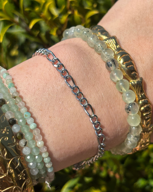Silver Figaro Bracelet with Magnetic Clasp SMALL