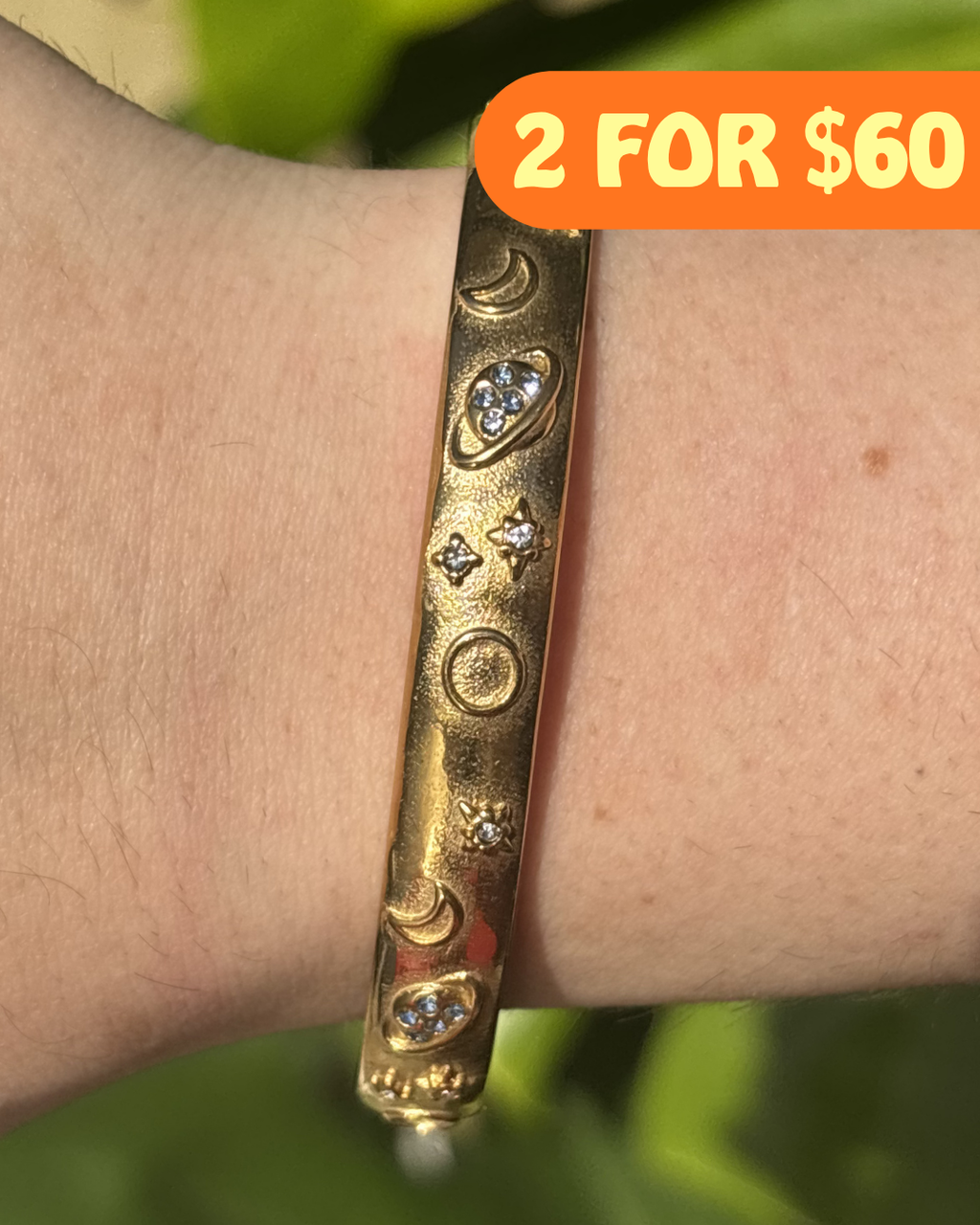 Saturn Blues Celestial Gold Cuff