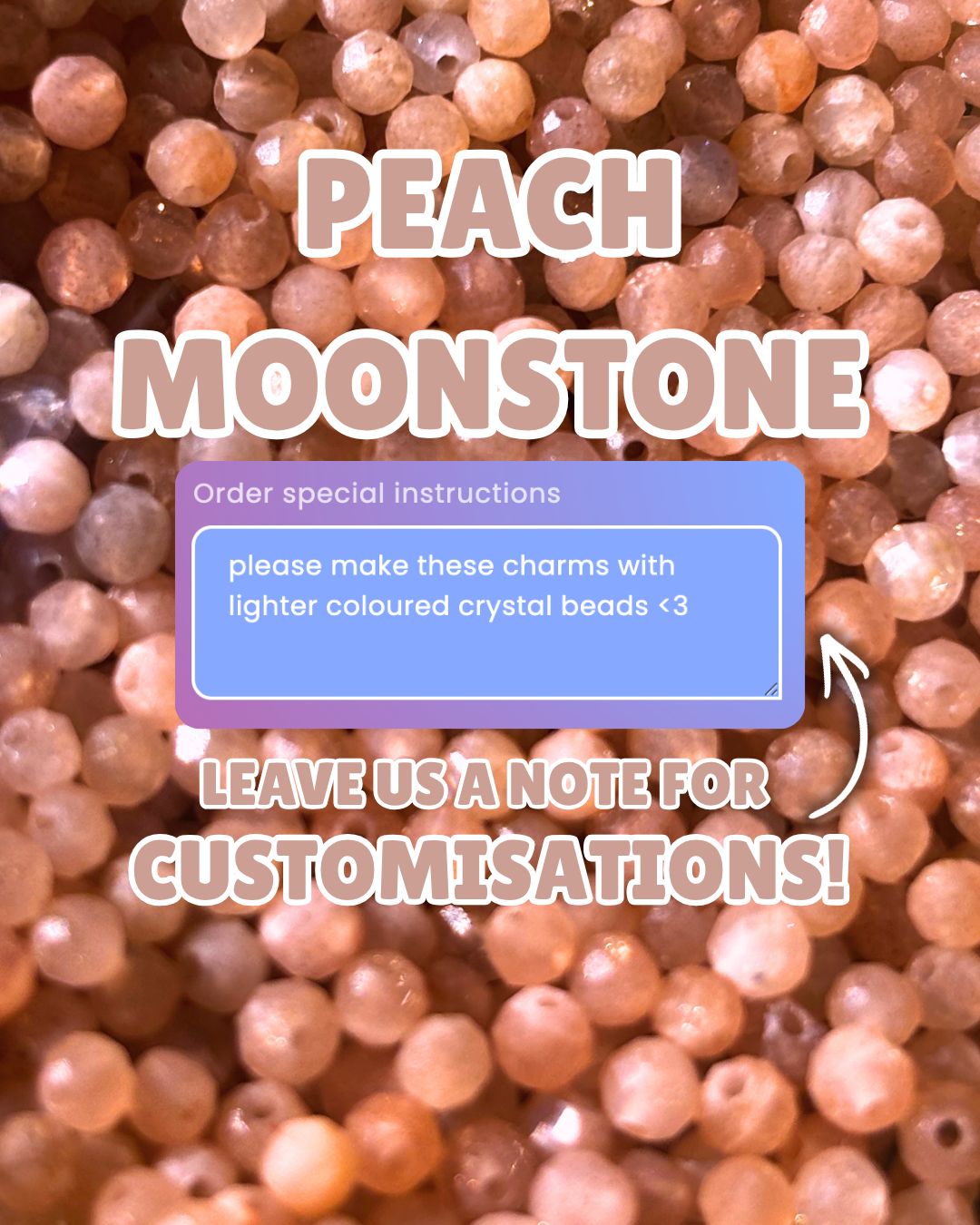 Peach Moonstone Lily of the Valley Crystal Earring Charm