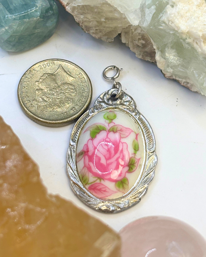 Japanese Rose Silver Spoon Charm