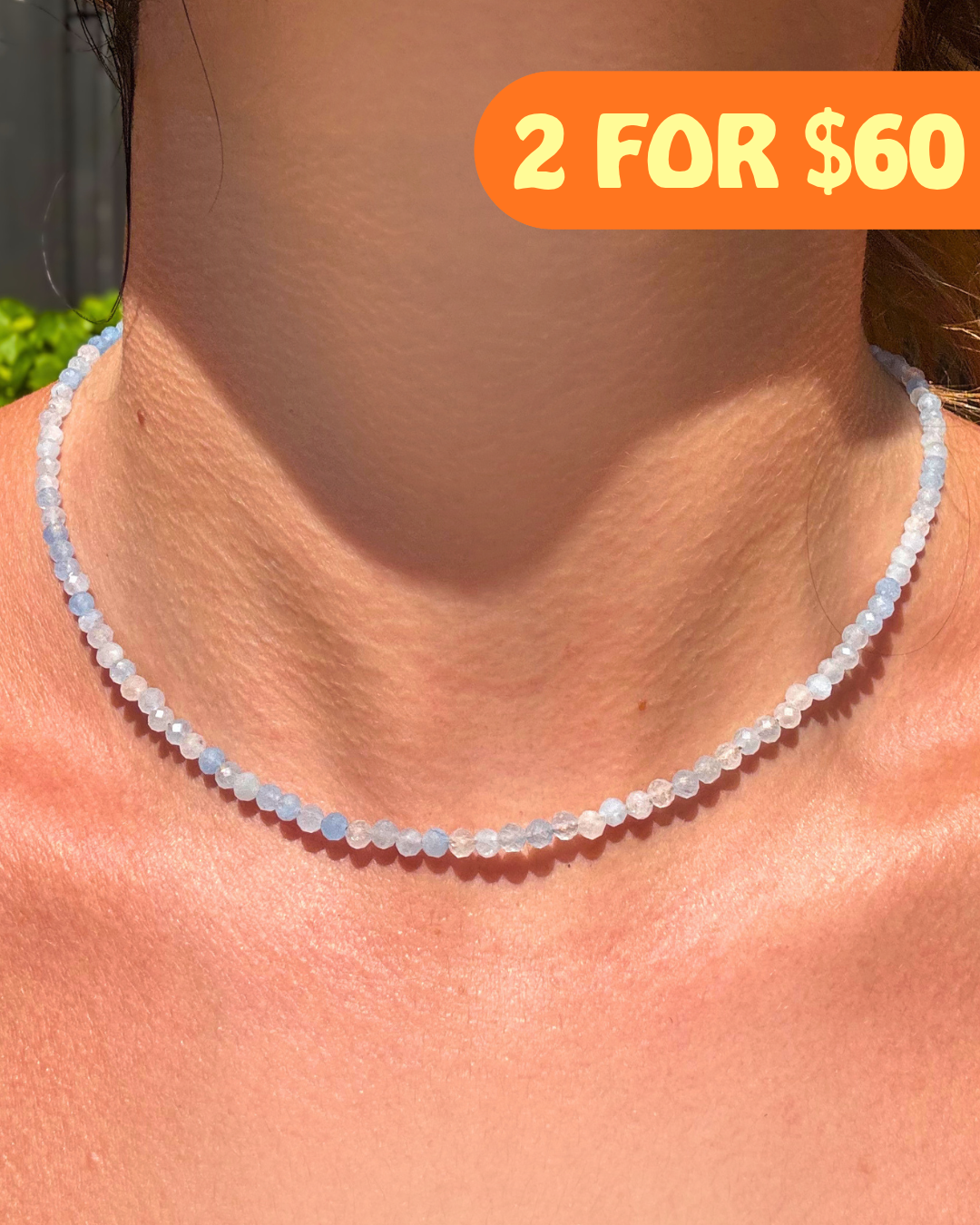 Aquamarine Crystal Necklace