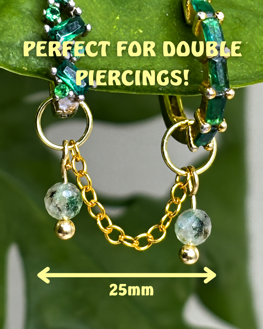 Moss Agate Aurora Earring Chain