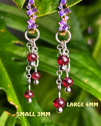 Garnet Lily of the Valley Crystal Earring Charm